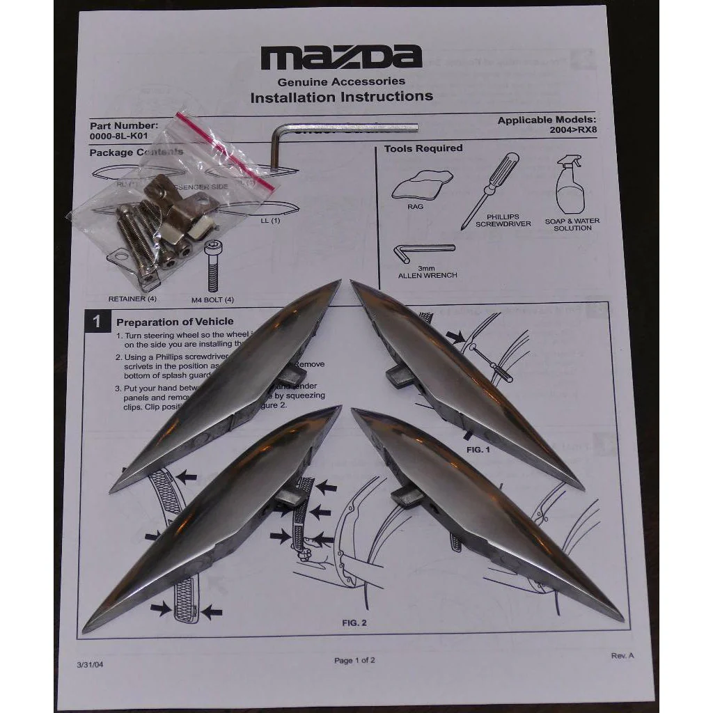 Polished Aluminum Fender Vent Strakes | Mazda RX-8 (2004-2008) - Image 2