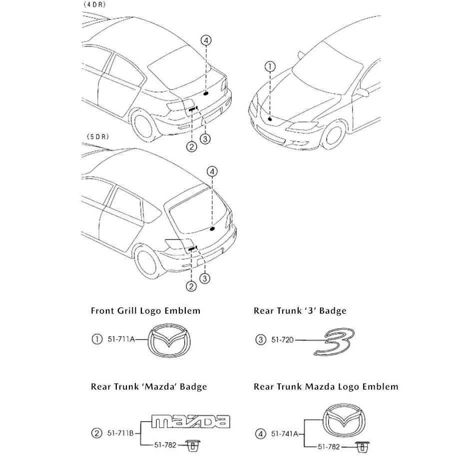 Ornaments & Mascots | Mazda3 Sedan (2004-2009) - Image 2