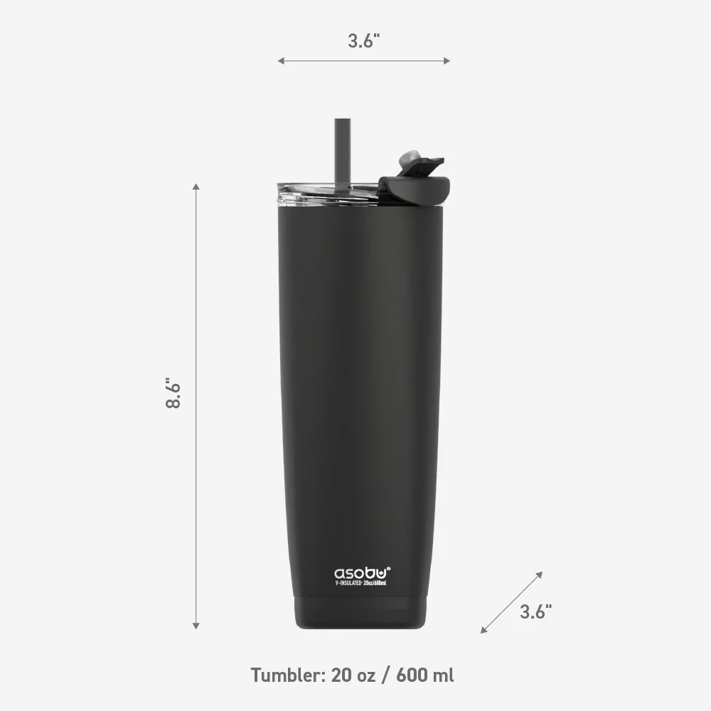 Tumbler — 20 oz. Aqualina w/ Built-In Straw (Black) | Mazda × Asobu - Image 7