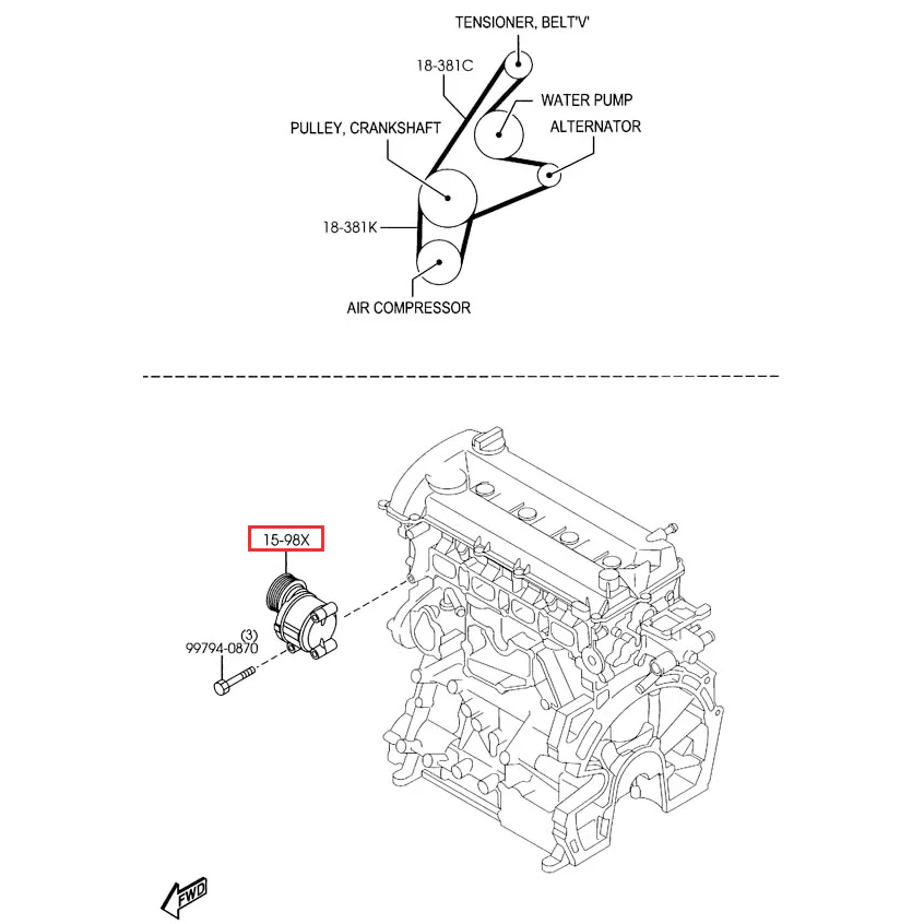 V-Belt Tensioner (Manual Transmission) | Mazda5 (2006-2010) - Image 2